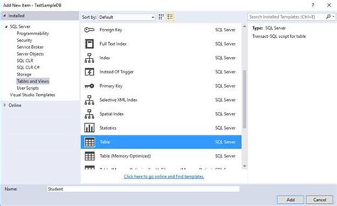 Create Table in Visual Studio 的图像结果