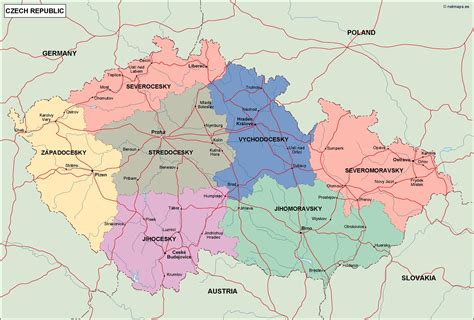Looking for Czech Maps | Vector & Wall Maps from Netmaps®