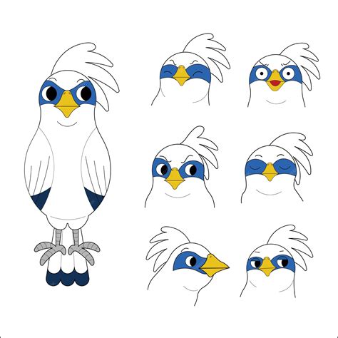 Premium Vector | Jalak Bali Expression Illustration Design Endemic Rare Indonesian Animals