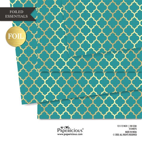 Papericious - Golden Foiled Pattern Scrapbook Papers 12x12 inch / 10 s