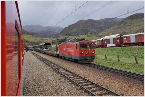 The Glacier Express photographed at Disentis/Mustér on December 26th ...