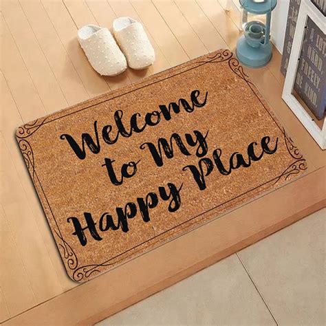 Welcome to my happy place Doormat Rug Personalized Floor Mats Carpet ...
