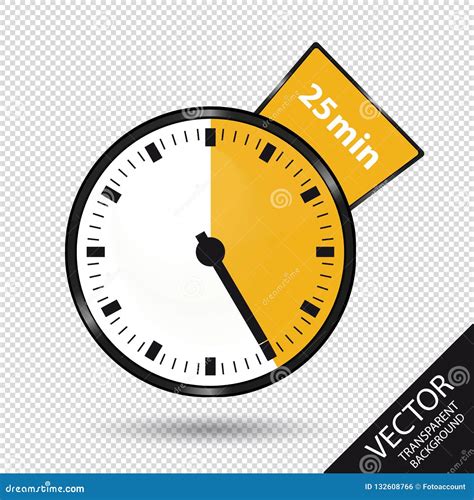Timer 25 Minutes - Vector Illustration - Isolated on Transparent ...