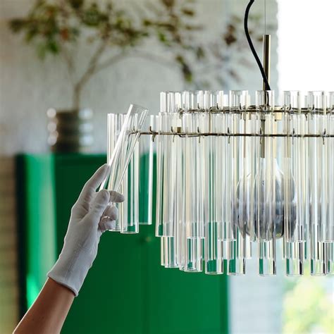 STOCKHOLM 2025 pendant lamp, glass/brass-plated, 54 cm (21") - IKEA