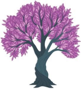 CVANU 90 cm Nature Tree Pink Leaves PVC Vinyl Wall Sticker for Wall ...
