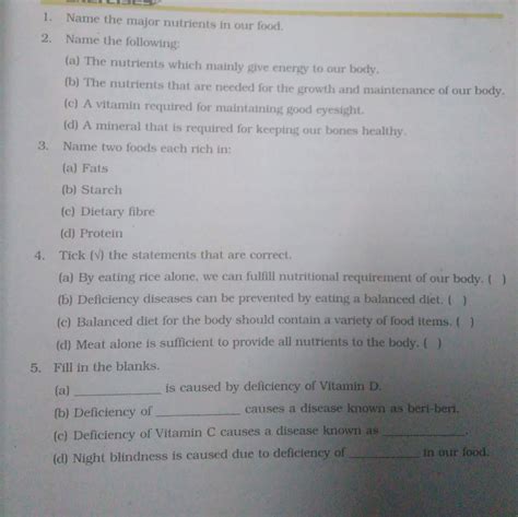 Image result for Components of Food Class 6 Question Answer