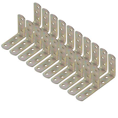 uxcell 20pcs Angle Bracket Metal 60x60mm Corner Fastener L Shaped Right ...