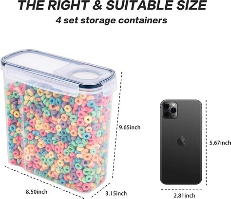 FOOYOO Cereal Containers Storage Set - 4 Piece Airtight India | Ubuy
