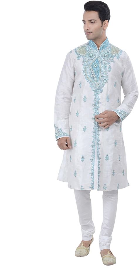 RAJWADA Indian Design Off-White Kurta Sherwani for | Ubuy India