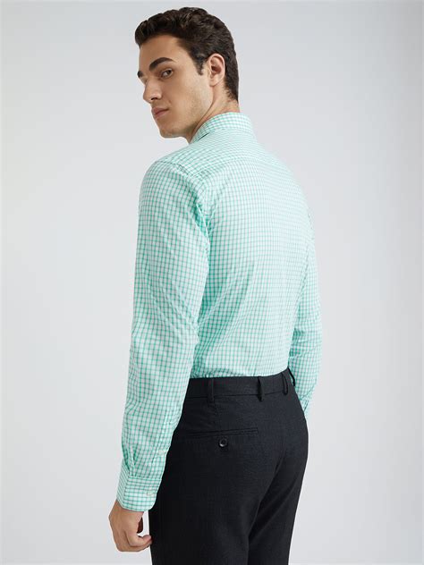 Park Avenue Green Checks Slim Fit Full Sleeve Cotton Shirt – MyRaymond