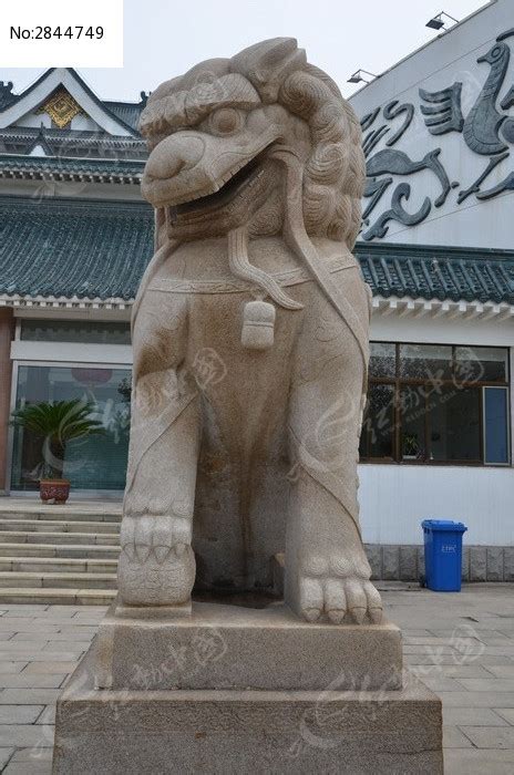 潍坊博物馆门前踩着绣球的石狮高清图片下载_红动中国