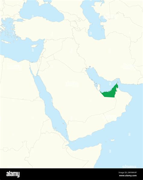 Green map of UNITED ARAB EMIRATES inside beige map of the Middle East Stock Vector Image & Art ...