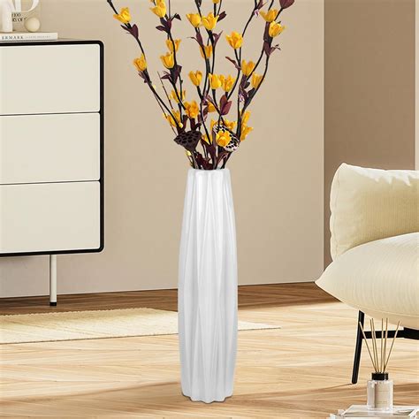Amazon.com: White Ceramic Floor Vase 17.7 Inches Tall, Large Floor ...