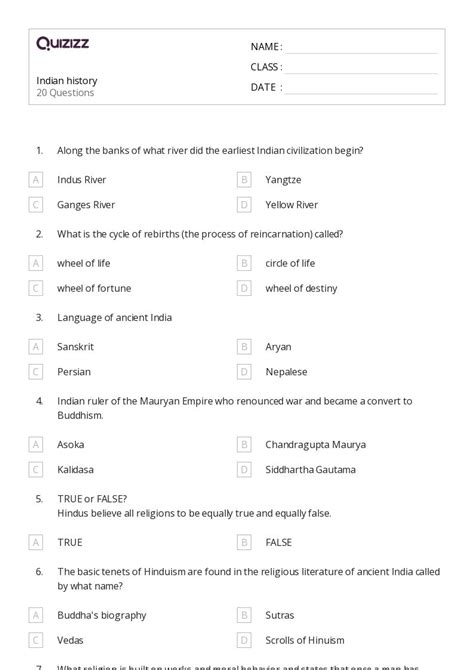 50+ History worksheets for 4th Class on Quizizz | Free & Printable