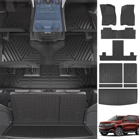 powoq 7Seat Floor Mat Compatible with 2022-2024 Chevy Tahoe/GMC Yukon ...