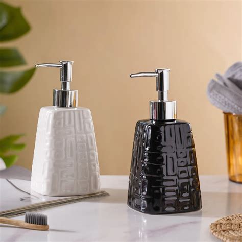 Pyramid Textured Ceramic Dispenser Black 7 Inch Online - Premium ...
