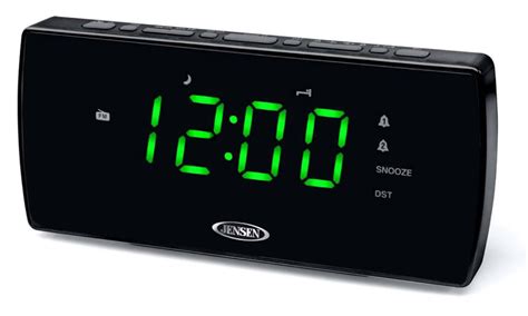 Jensen Compact AM/FM Dual Alarm Clock Radio with Large Easy to Read ...