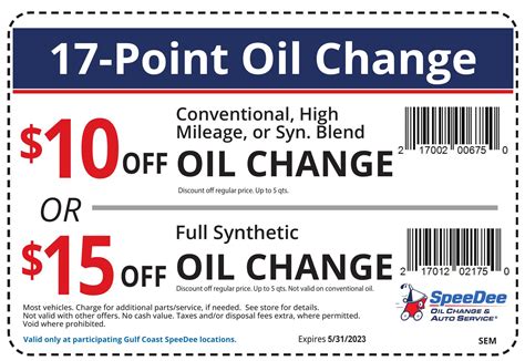 SpeeDee Oil Change - Print Coupon