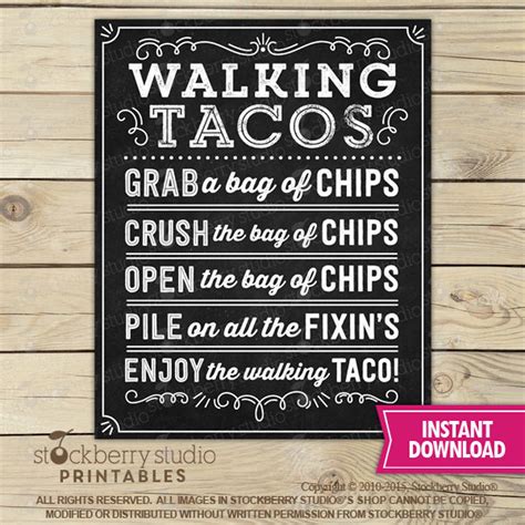 Free Printable Walking Taco Sign - Printable Templates Free