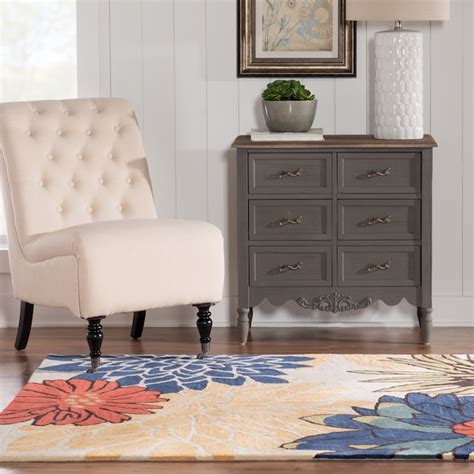 Linon Trio 8 x 10 (ft) Tufted Polyester Ivory Rectangular Indoor ...