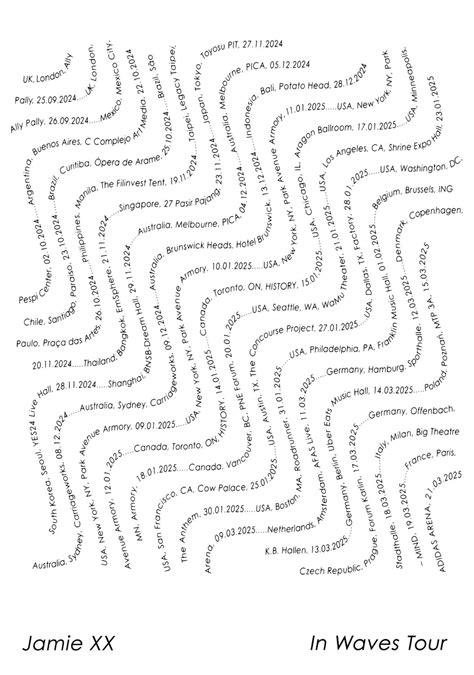 JAMIE XX In Waves 2024-2025 World Tour Poster Print
