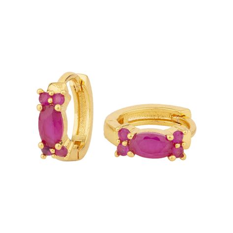 CZ Red Gem Adorned Earrings – VOYLLA