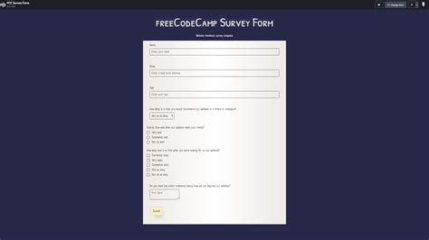 Image result for Freecodecamp Survey Form Example