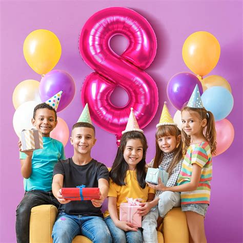 Buy Big Hot Pink 8 Balloon Number 8 40 Inch | Number 8 Balloon Pink For ...