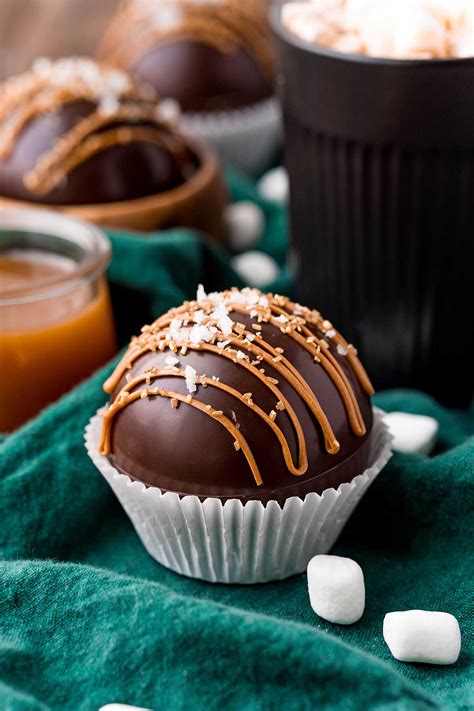 Salted Caramel Hot Chocolate Bombs - Homemade Hooplah