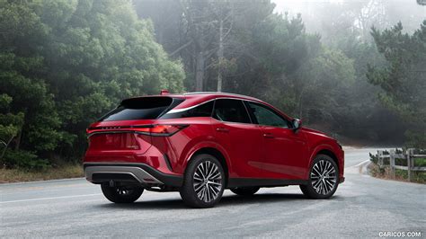 Lexus RX | 2023MY 350h AWD (Color: Red Mica) | Rear Three-Quarter
