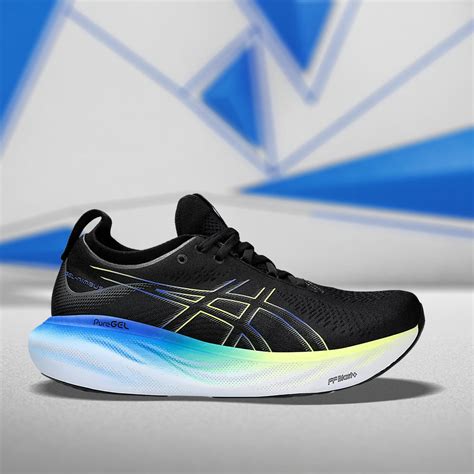 ASICS GEL NIMBUS 25 (W) - (BLACK/ GLOW YELLOW) RUNNING SHOES – InstaSport