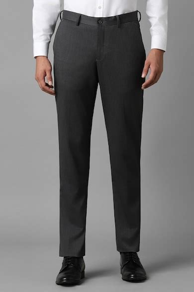 Buy Men Grey Slim Fit Solid Flat Front Formal Trousers Online ...