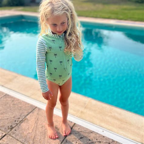 Long Sleeve Swimming Costume - Green