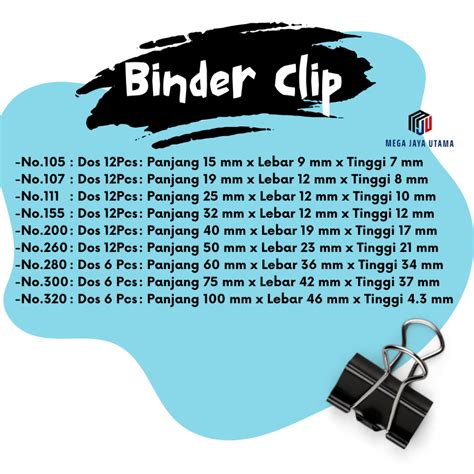 Binder Clip / Klip / Penjepit Kertas Joyko 300 - Mega Jaya Utama