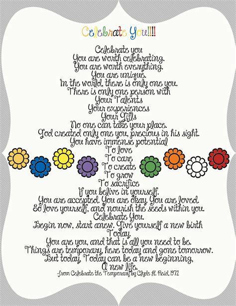 Autumn-Bennett: Celebrate You Poem Printable
