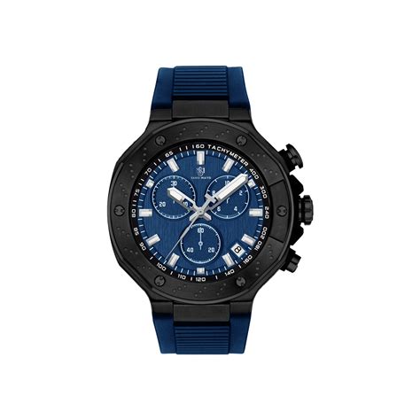 Sansi Mayo Romano Men’s Watch — Blue Dial, Dual Sub-Dials, Black ...