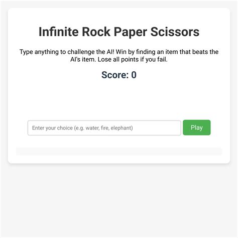 Infinite Rock Paper Scissors