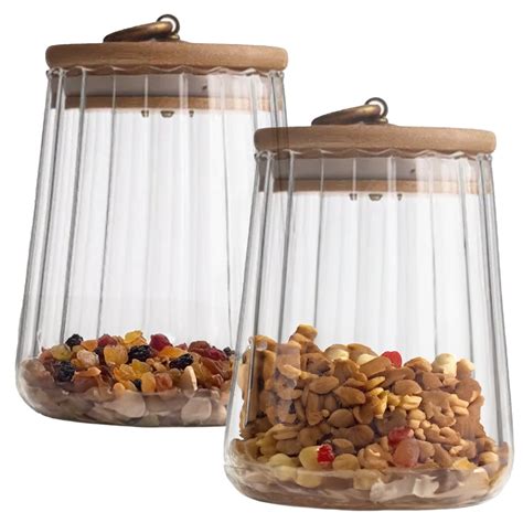 UMAI Borosilicate Glass Jar With Bamboo Lid Kitchen Organizer Items An ...