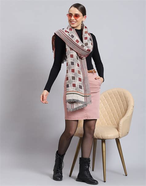 Buy Women Beige Self Design Stole Online in India - Monte Carlo