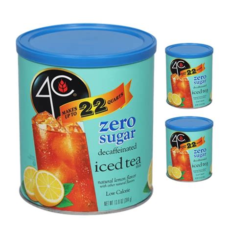 4clight Powdered Drink Mix Cannisters Zero Sugar Decaffeinated Iced Tea ...