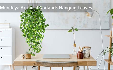 Buy MUNDEYA fabric Artificial Garlands Hanging Leaves Greenery Vine ...