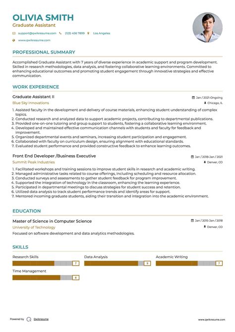 Resume For Graduate Assistantship - ArmandoCarter Blog
