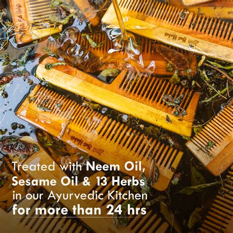 Buy Nat Habit Oil Treated Kacchi Neem Handmade Wooden Comb - Wide Tooth ...
