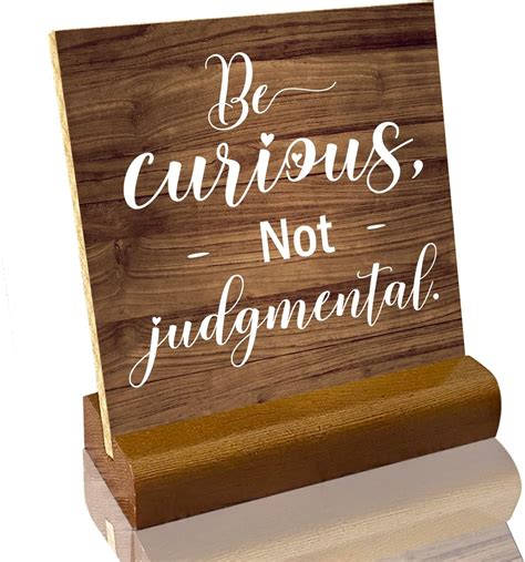 Amazon.com: Be Curious Not Judgemental - Inspirational Wood Sign Decor ...