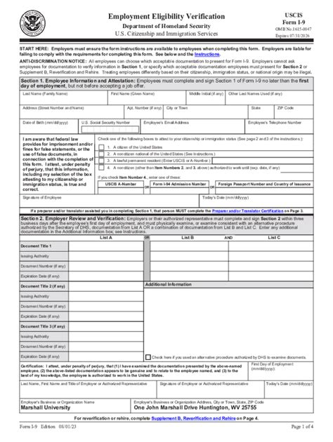 Fillable Online Marshall Remote Form I-9 Completion Process Fax Email ...