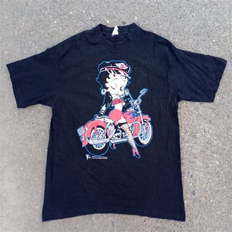 Vintage 1992 Betty Boop Motorcycle Single Stitch T-Shirt Betty Boop ...