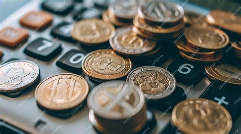 Premium Photo | Financial Calculation Euro Coins and Calculator