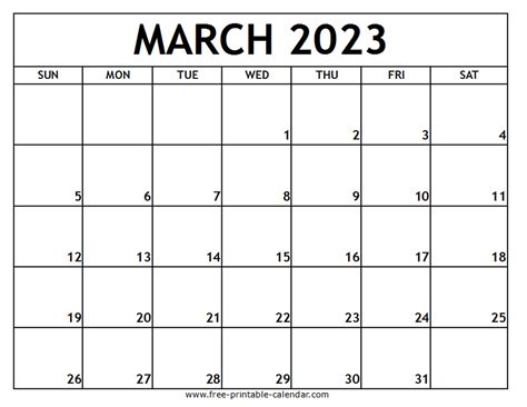 March 2023 Printable Calendar Pdf - Get Your Hands on Amazing Free ...