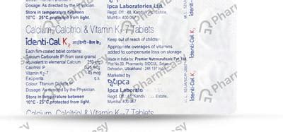 Identi Cal K2 Tablet: Uses, Side Effects, Price & Dosage | PharmEasy