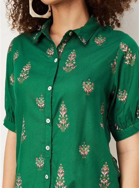 Buy Women Printed Button-Down Top Online at just Rs. 599.0 ...